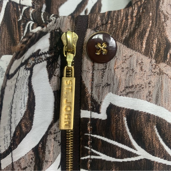 St John Leaf Print Short Sleeve Light Weight Jacket - Picture 15 of 16